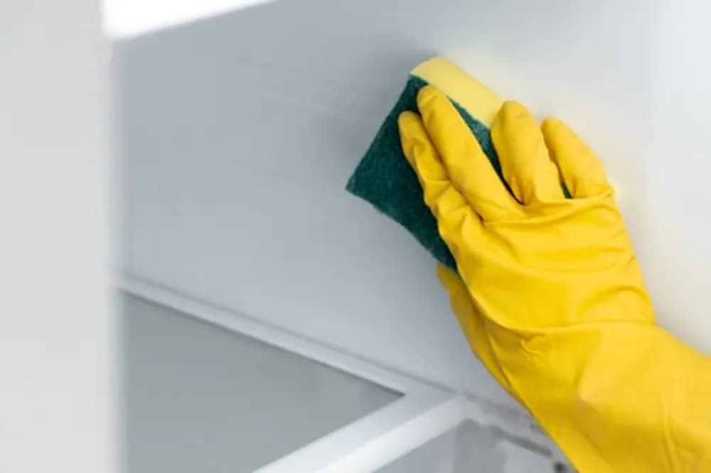 Deep cleaning detail work on a bathroom surface compared with routine standard cleaning