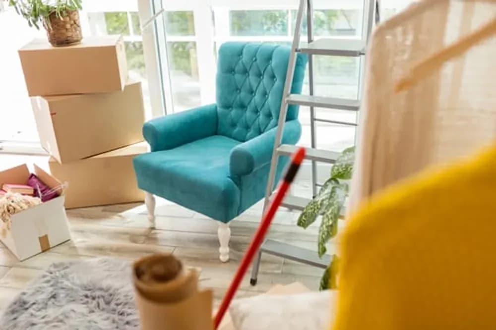Empty rental home being cleaned to inspection standard before a move-out walkthrough