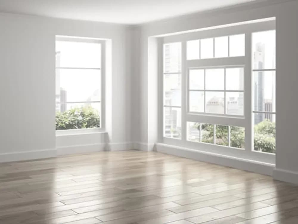 Streak-free interior window glass cleaned by Bright Glow Cleaning Services