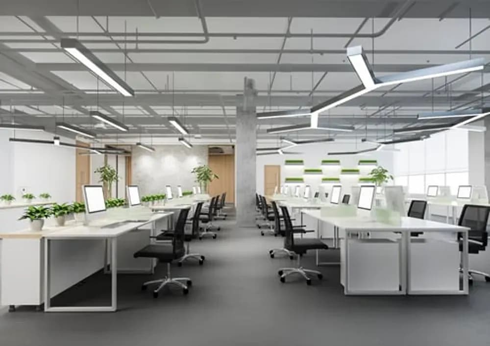 Clean, organized office space maintained by Bright Glow commercial cleaning services